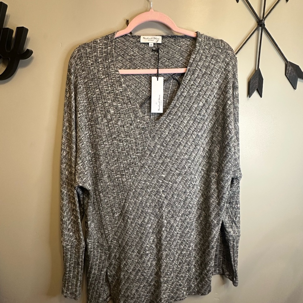 Michael Stars Gray Wrap Top